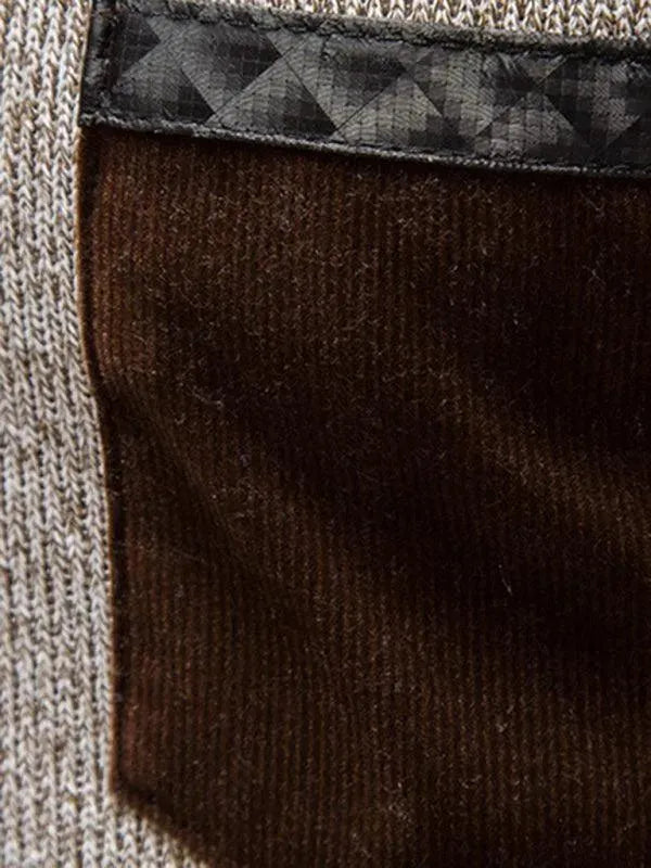 Drune | Patchwork Reißverschluss Männer Rollkragenpullover