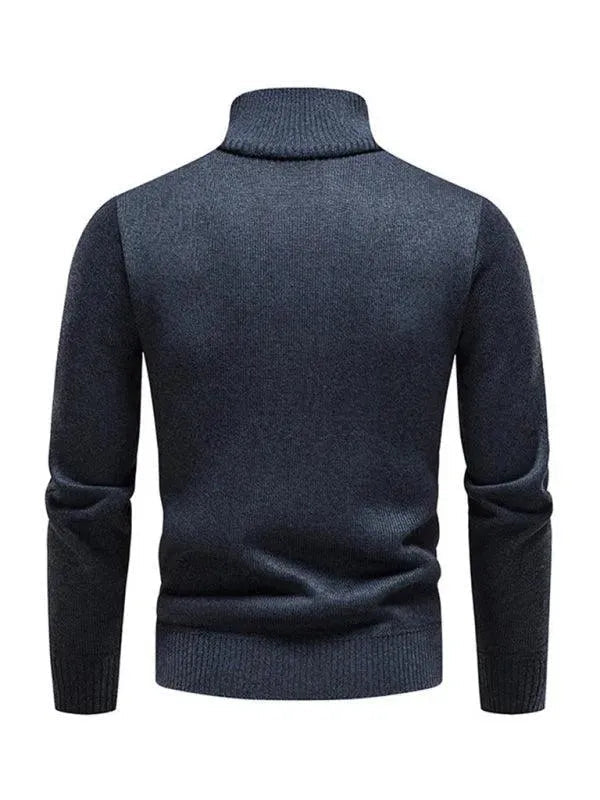 Drune | Patchwork Reißverschluss Männer Rollkragenpullover