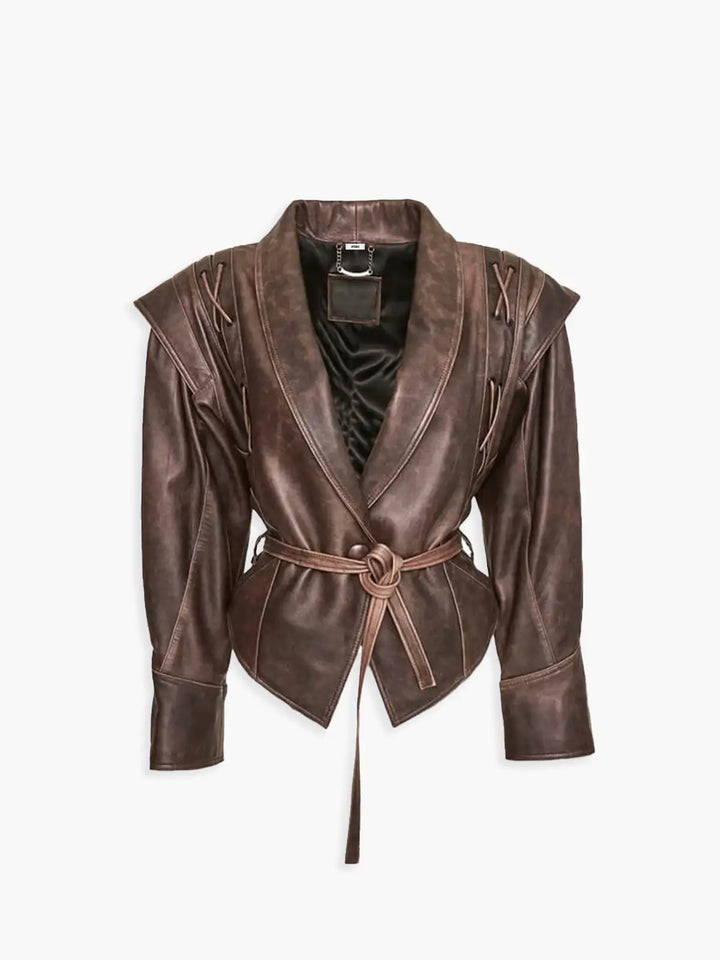 Drune | Kunstleder Kimono Jacke