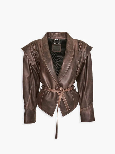 Drune | Kunstleder Kimono Jacke