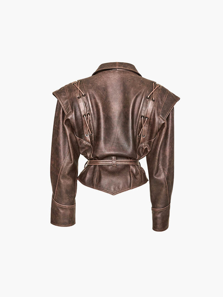 Drune | Kunstleder Kimono Jacke
