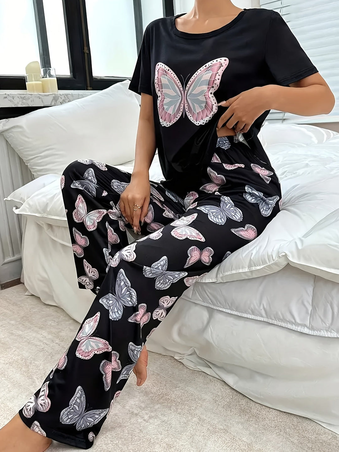 Drune | Legende Schmetterling Druck Nachtwäsche Set
