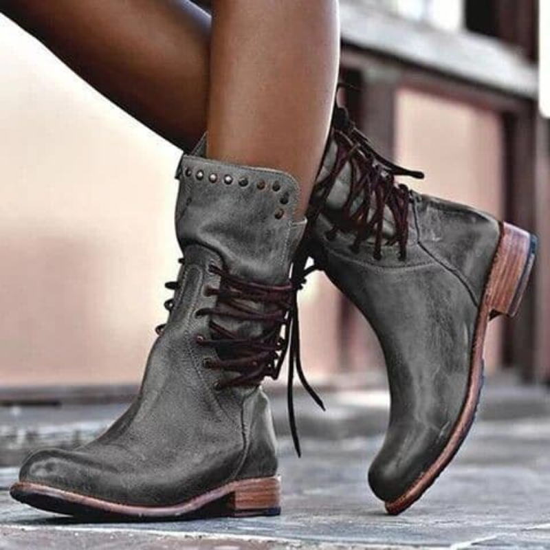 Drune | Stiefeletten Damen Schwarz Wasserdicht
