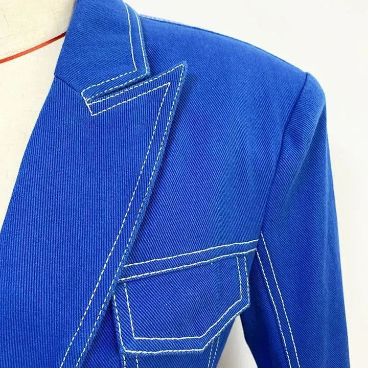 Drune | Gestepptes Denim-Blazer für Damen - Lässig - Unifarben