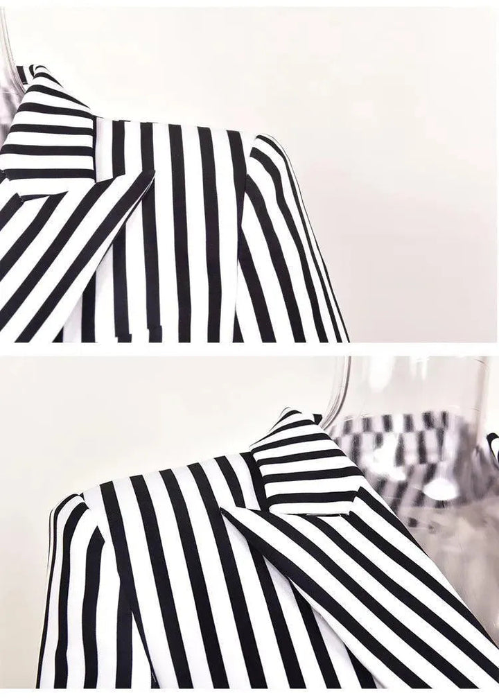 Drune | Gestreifter Blazer Damen - Lässig - Gestreift-Pinstripe
