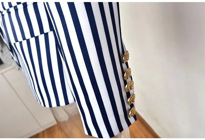 Drune | Gestreifter Blazer Damen - Lässig - Gestreift-Pinstripe