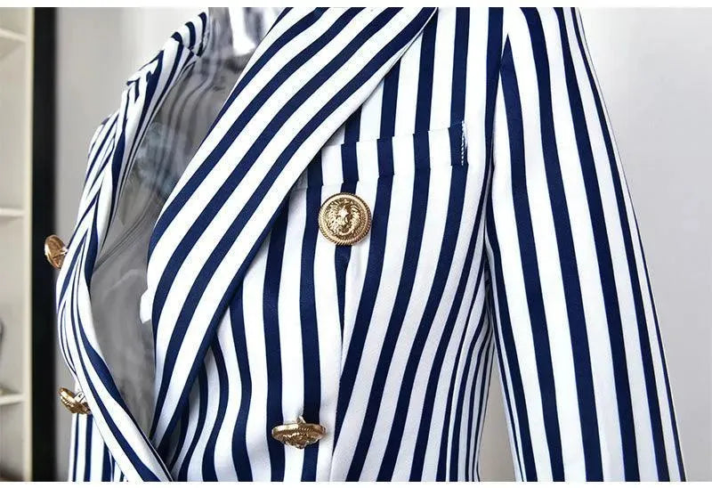 Drune | Gestreifter Blazer Damen - Lässig - Gestreift-Pinstripe
