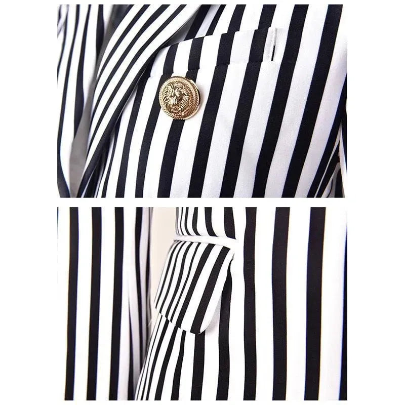 Drune | Gestreifter Blazer Damen - Lässig - Gestreift-Pinstripe