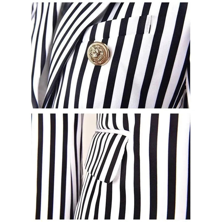 Drune | Gestreifter Blazer Damen - Lässig - Gestreift-Pinstripe