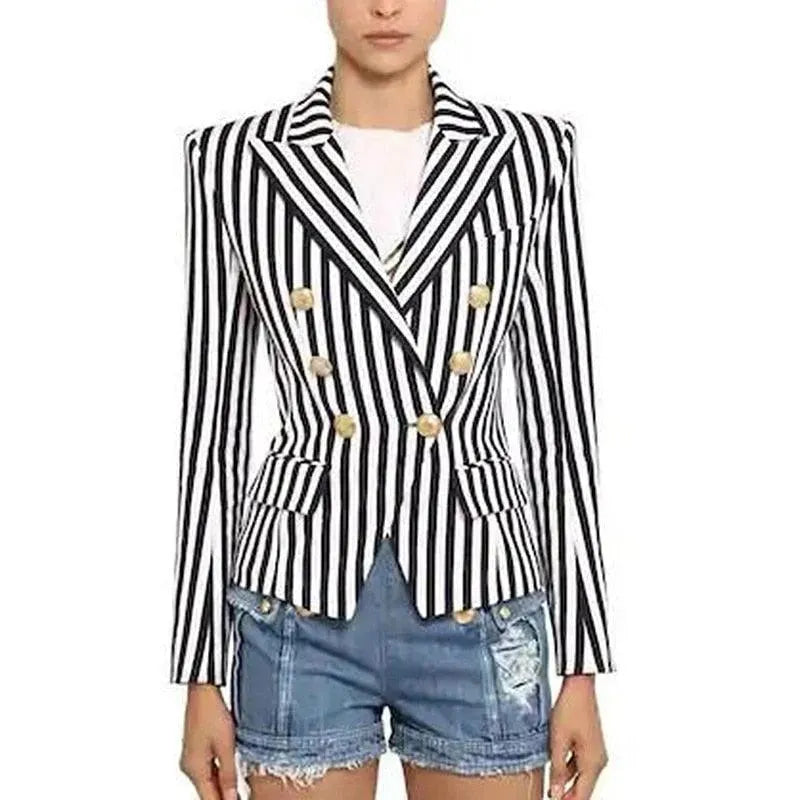 Drune | Gestreifter Blazer Damen - Lässig - Gestreift-Pinstripe