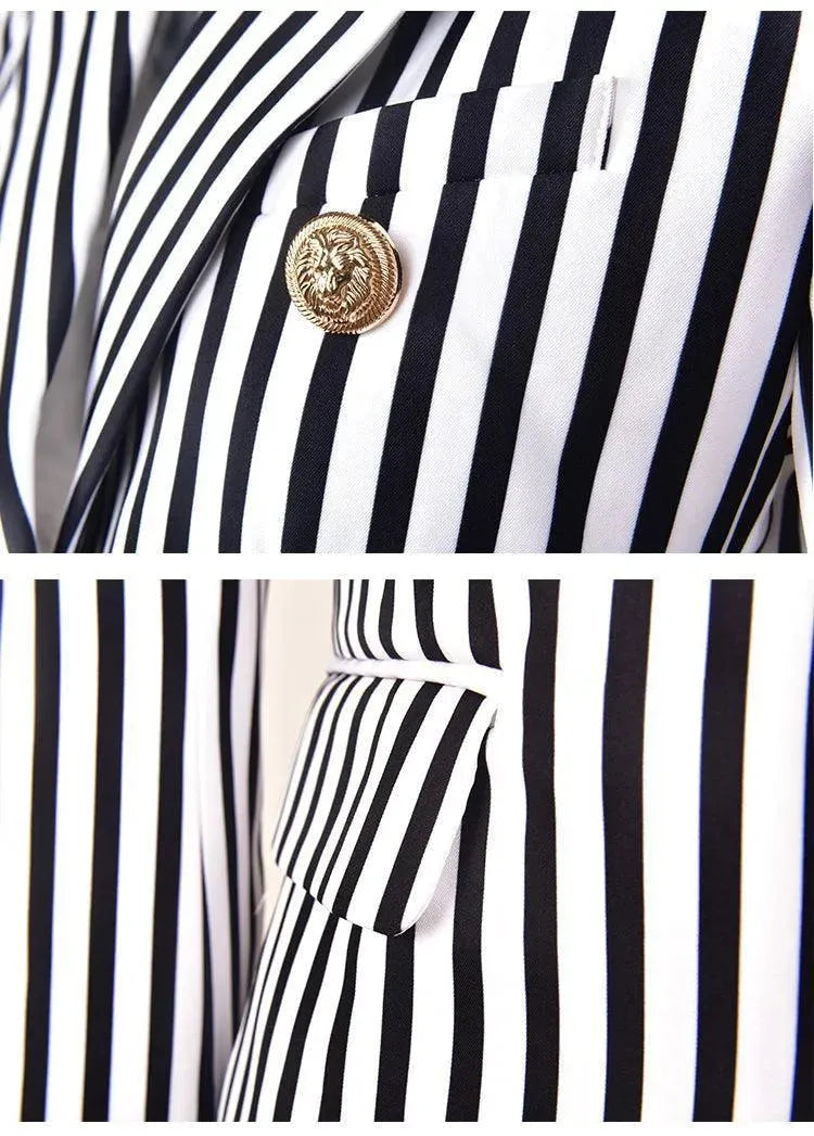 Drune | Gestreifter Blazer Damen - Lässig - Gestreift-Pinstripe