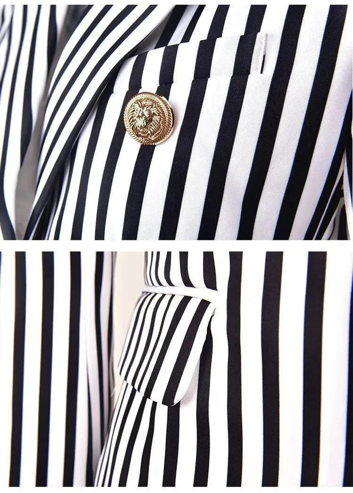Drune | Gestreifter Blazer Damen - Lässig - Gestreift-Pinstripe