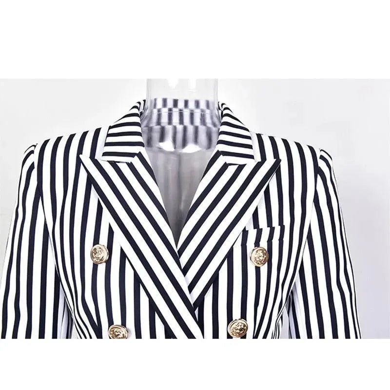 Drune | Gestreifter Blazer Damen - Lässig - Gestreift-Pinstripe