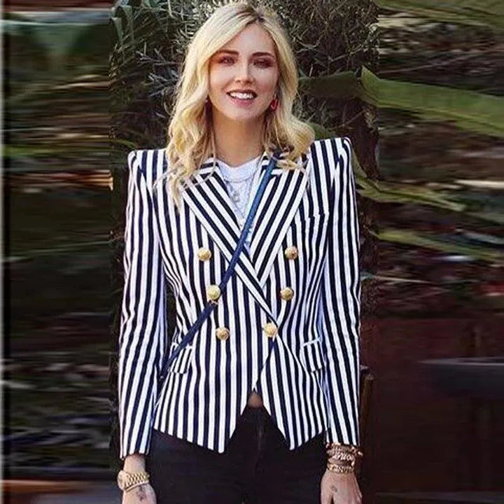 Drune | Gestreifter Blazer Damen - Lässig - Gestreift-Pinstripe