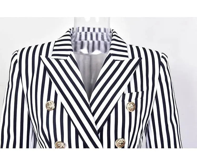 Drune | Gestreifter Blazer Damen - Lässig - Gestreift-Pinstripe