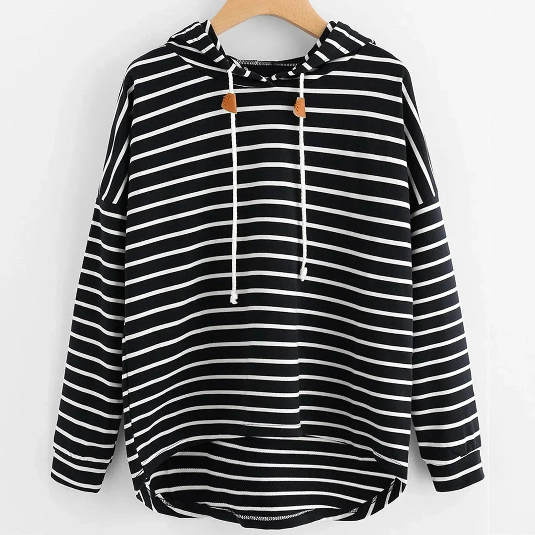 Drune | Gestreifter Freizeit Hoodie