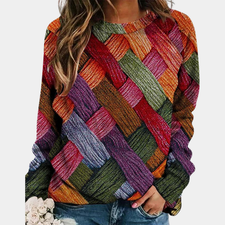 Drune | Stilvoller Bunter Damenpullover