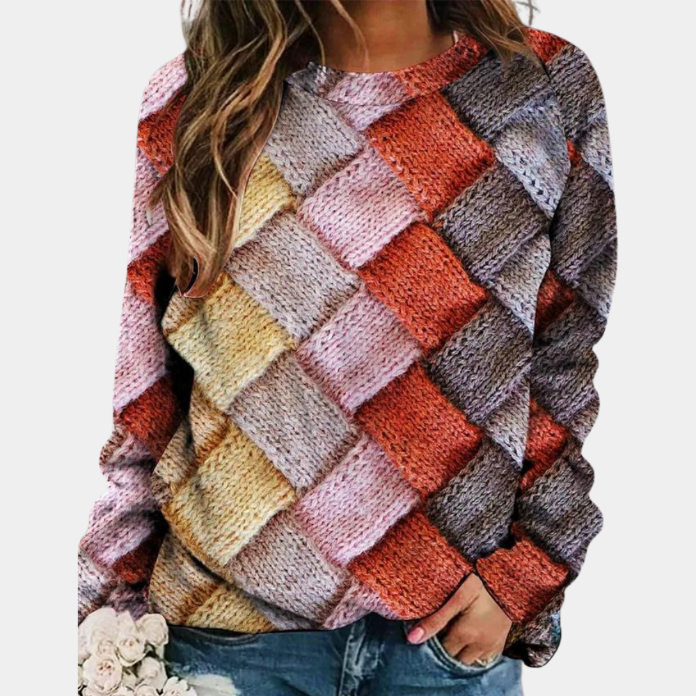 Drune | Stilvoller Bunter Damenpullover