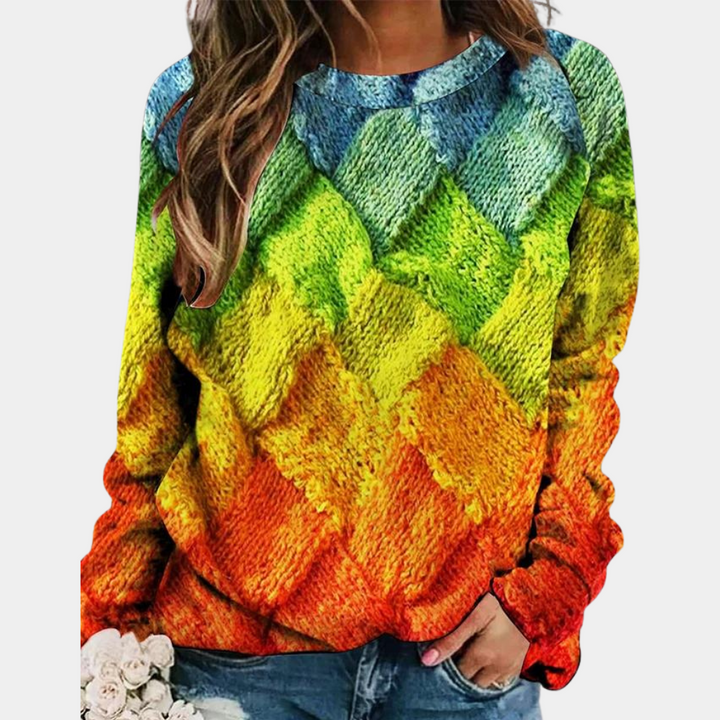 Drune | Stilvoller Bunter Damenpullover