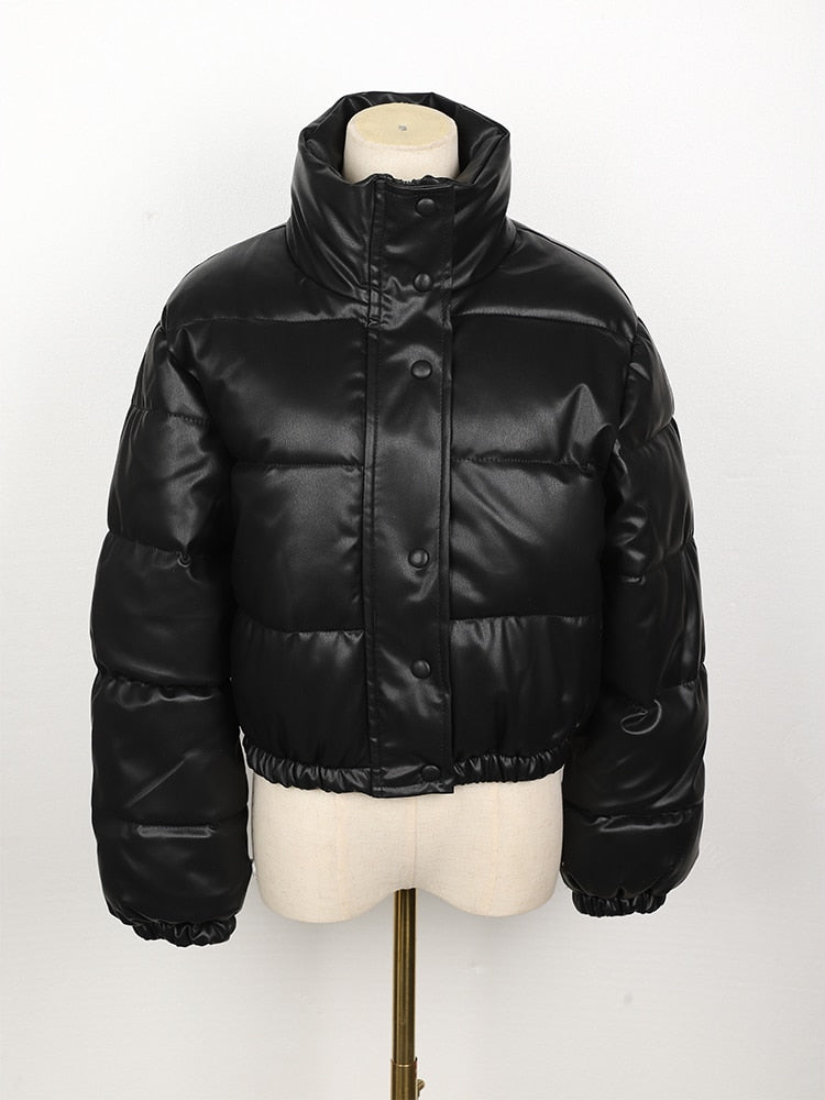 Drune | Stilvolle Leder-Puffjacke für Damen - CoolJacket