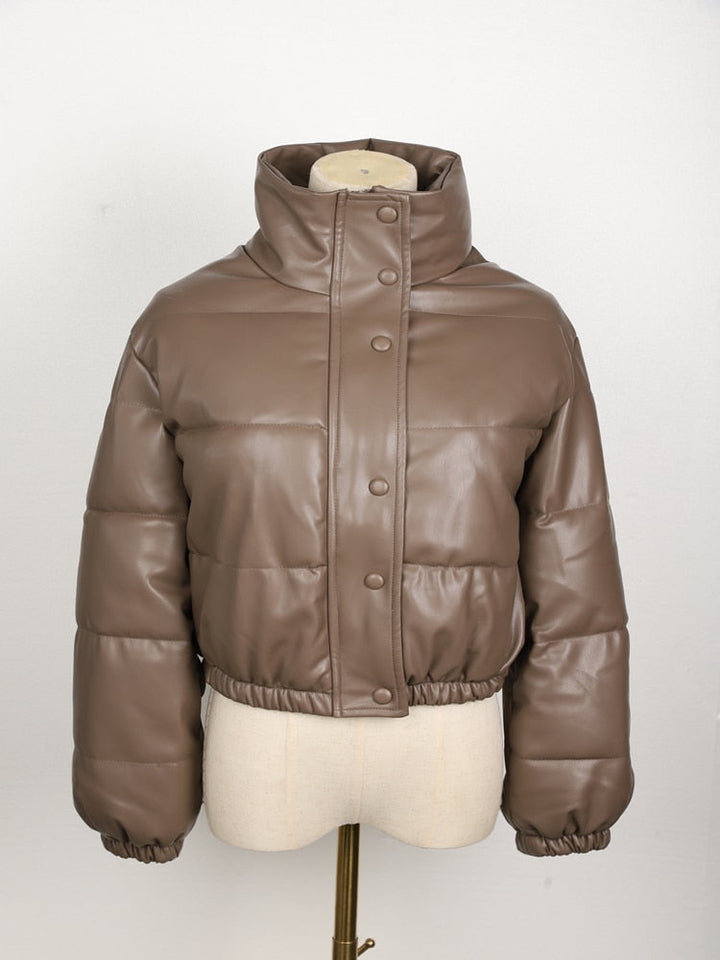 Drune | Stilvolle Leder-Puffjacke für Damen - CoolJacket