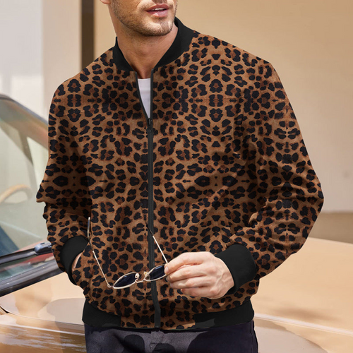 Drune | Elegante Männerjacke Mit Leopardenmuster