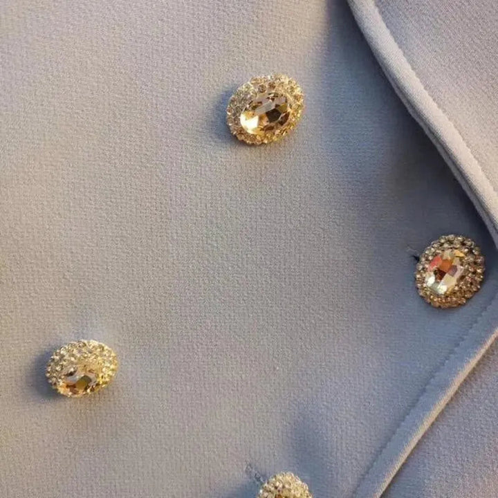 Drune | Stylischer langer doppelt knöpfiger Blazer für Damen - Leger - Unifarben