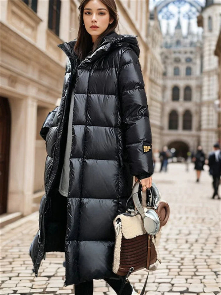 Drune | Stylischer langer gesteppten Wintermantel für Frauen