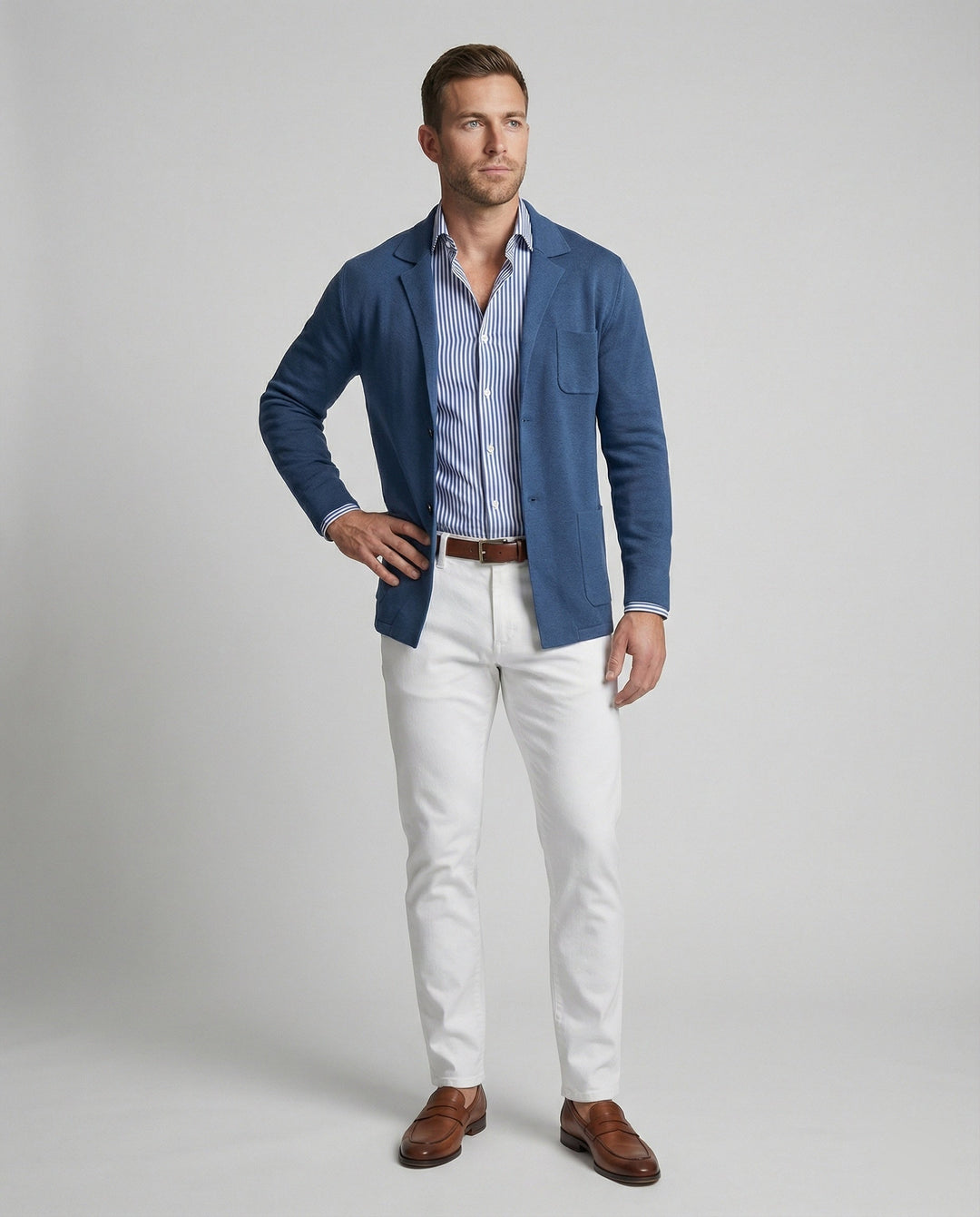 Drune | Stilvolles Herrenblazer mit lässigen Knopfpatch-Taschen und Kragen