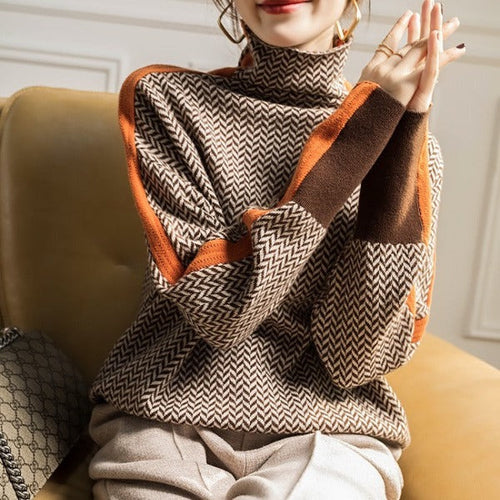 Drune | Stylischer Gestreifter Damenpullover