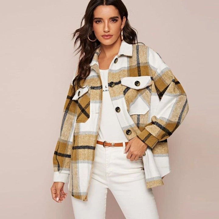 Drune | Stilvolle Damen Karierte Jacke - Lässig und Bequem