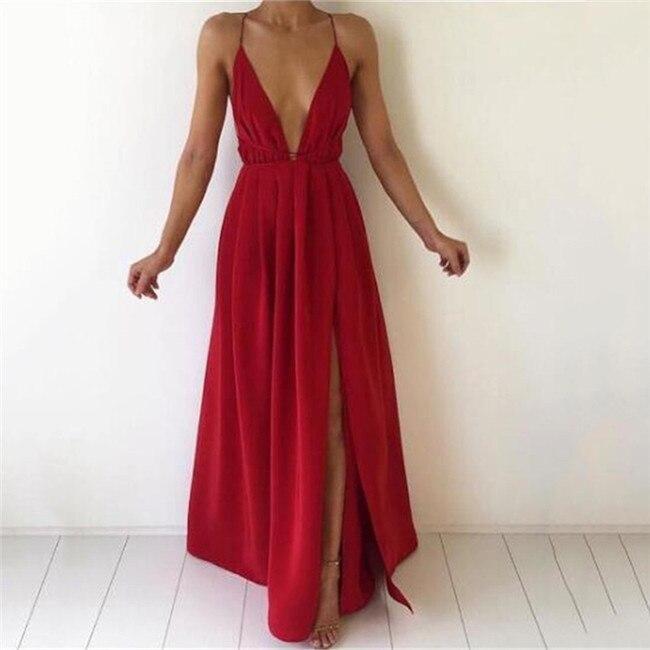 Drune | Maxikleid mit Tiefem U-Ausschnitt