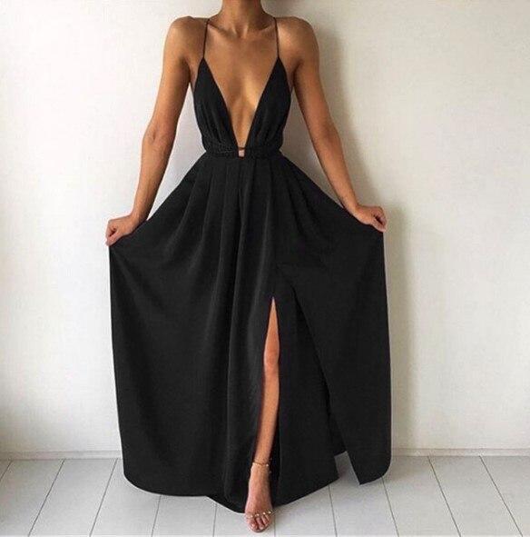 Drune | Maxikleid mit Tiefem U-Ausschnitt