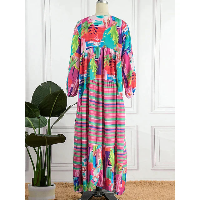 Drune | Kaleidoskop Eleganz Langarmkleid