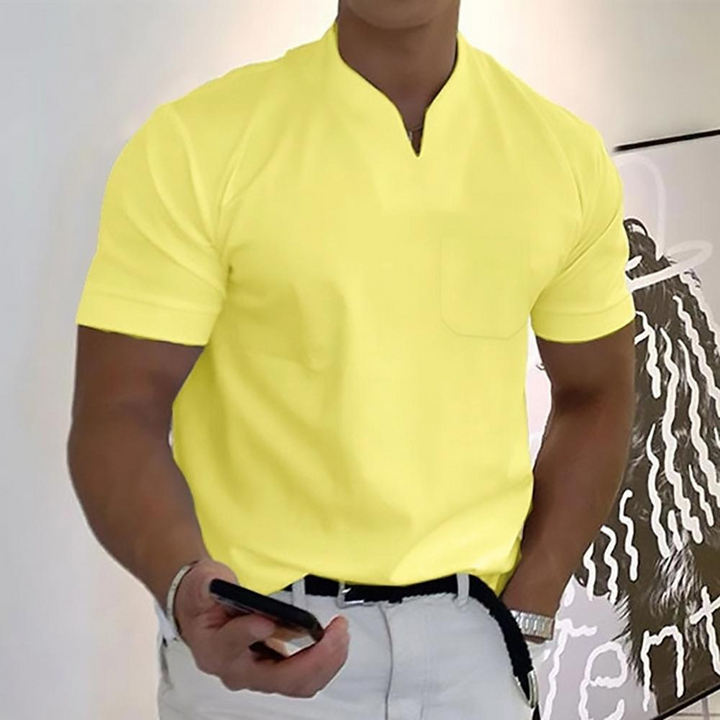 Drune | T-shirt Weiß Herren V-ausschnitt