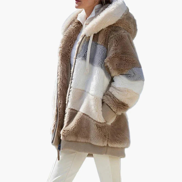Drune | Winter Kapuzenjacke im Streifen-Design - Modische Freizeitjacke für kalte Tage