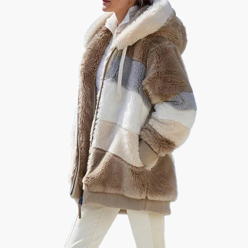 Drune | Winter Kapuzenjacke im Streifen-Design - Modische Freizeitjacke für kalte Tage
