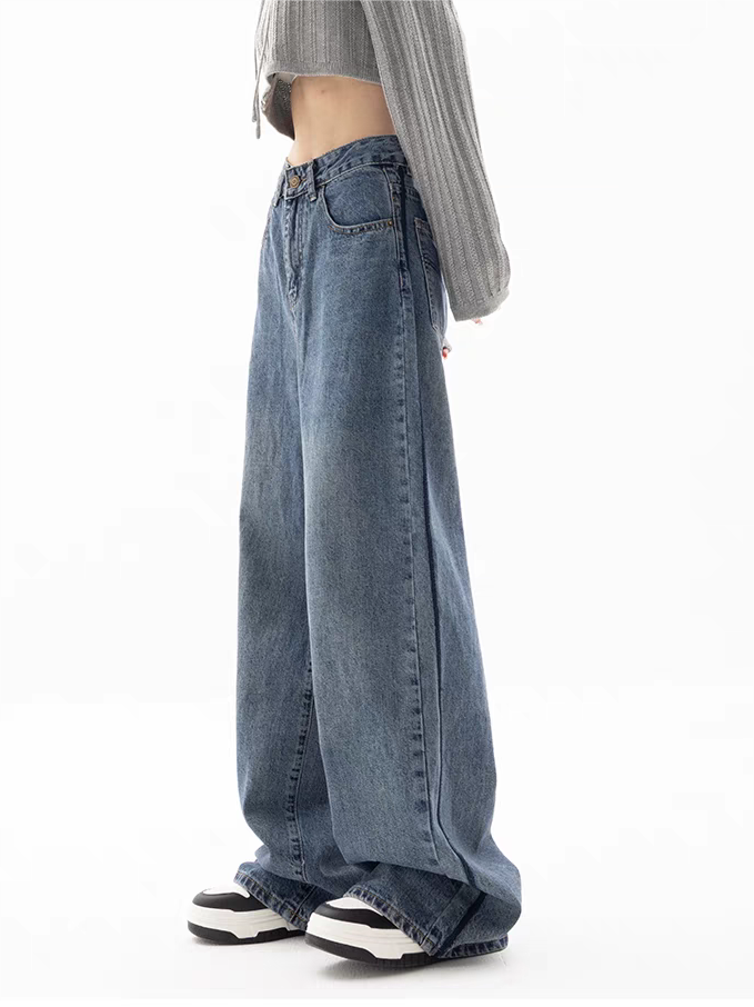 Drune | Blaue Baggy Boyfriend Jeans