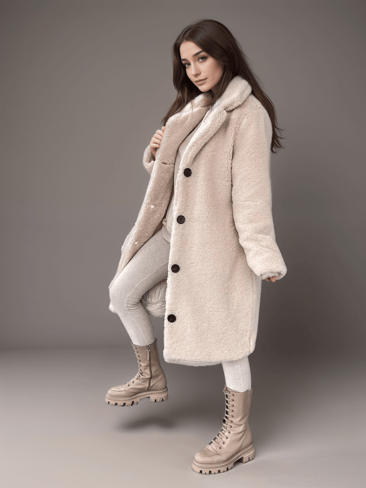 Drune | Teddy Mantel - Plüschwärme - Faux Shearling - Lässiger Winterstil