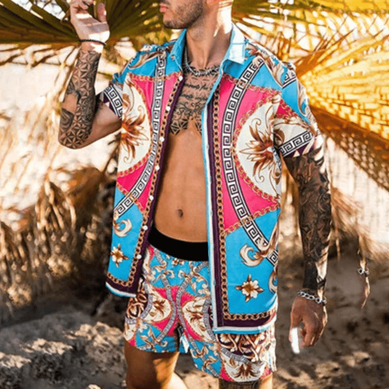 Drune | Herren Sommersatz Zweiteilige Freizeitsatz Für Urlaub/frühling/sommer