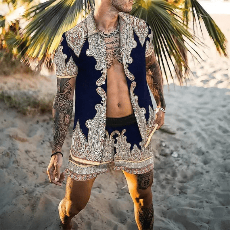 Drune | Herren Sommersatz Zweiteilige Freizeitsatz Für Urlaub/frühling/sommer