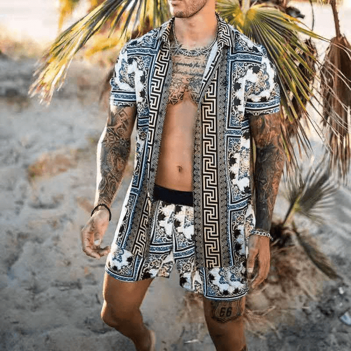 Drune | Herren Sommersatz Zweiteilige Freizeitsatz Für Urlaub/frühling/sommer