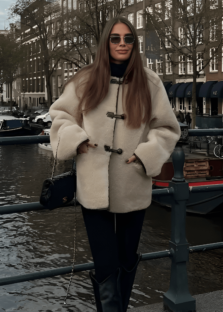 Drune | Übergroße Faux Schaffelljacke - Gemütlich & Schick - Winter Freizeitkleidung