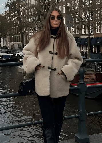 Drune | Übergroße Faux Schaffelljacke - Gemütlich & Schick - Winter Freizeitkleidung