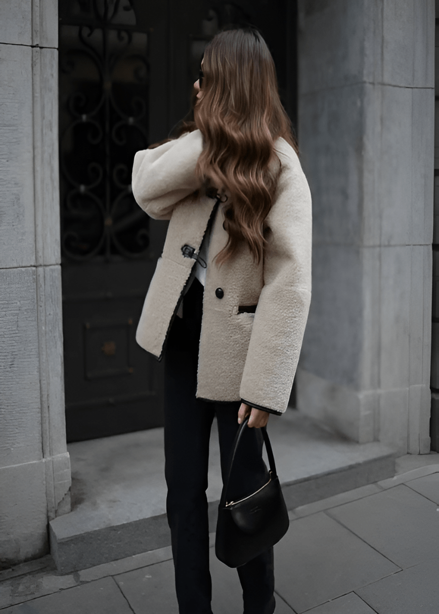 Drune | Übergroße Faux Schaffelljacke - Gemütlich & Schick - Winter Freizeitkleidung
