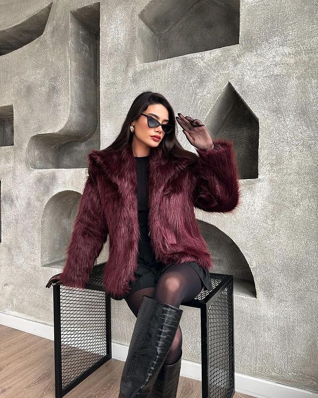Drune | Luxuriöse Pelzjacke Faux Fur Elegant und Trendy