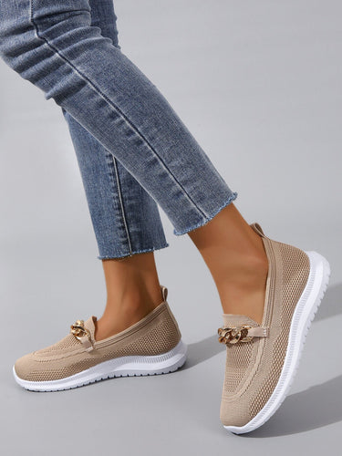 Drune - Atmungsaktive Slip-On-Loafer aus Mesh für Damen mit Kettendekor | Leichte, lässige Slip-On-Loafer für Damen