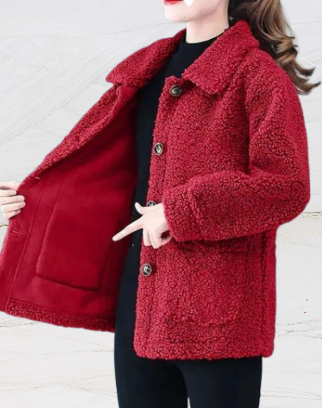 Drune | Warme Fleecejacke für Frauen mit Polokragen