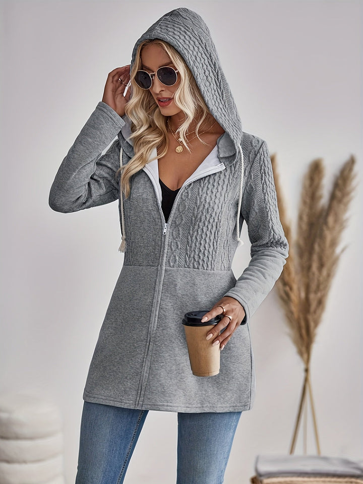 Drune | Texturierte Zip-Up Hoodie Jacke