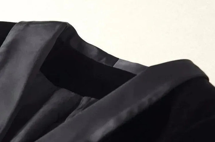 Drune | Der Prowess Samt V-Ausschnitt Blazer Damen - Lässig - Uni-Einfarbig